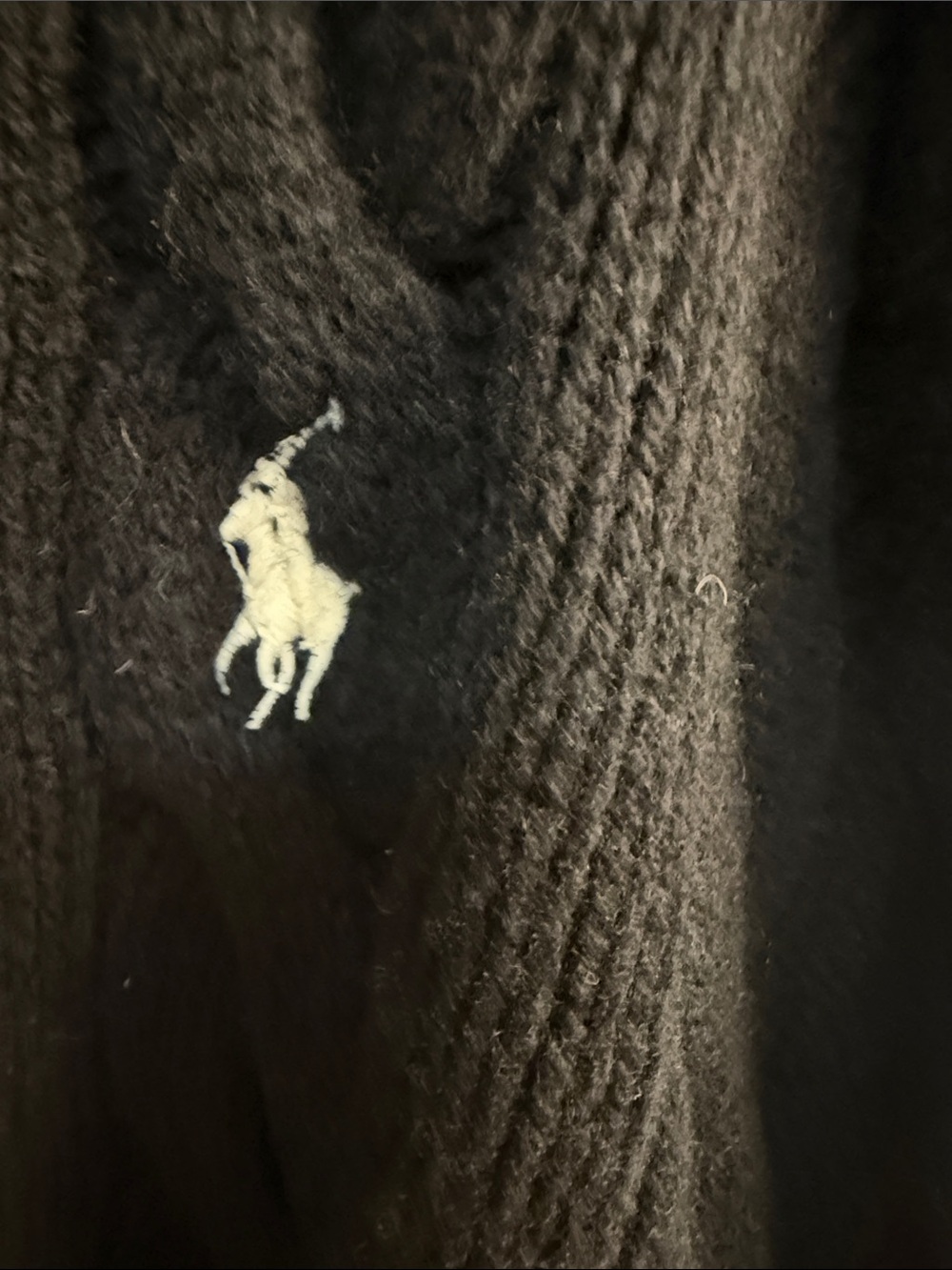 Polo by Ralph Lauren Black Cable-Knit Button-Up Cardigan - Picture 3 of 8